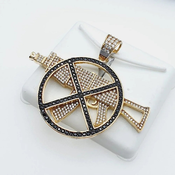 "14K Gold Plated Cubic Zircon Pendant, INUS1BR211 - Picture 7 of 10